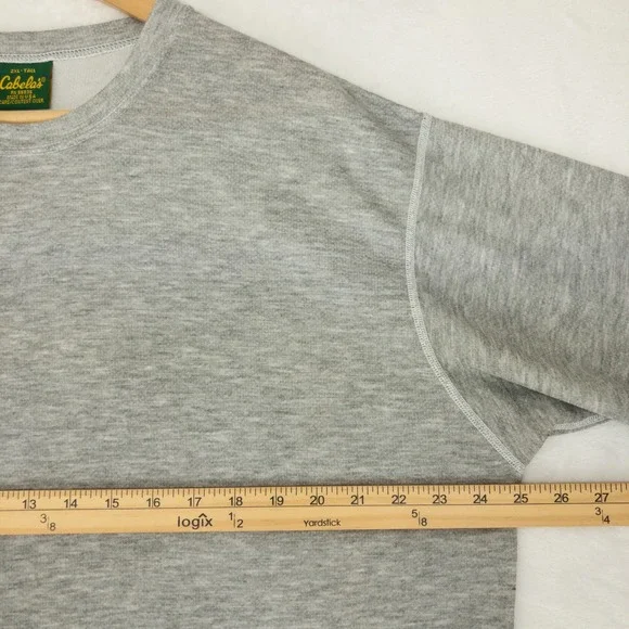 Cabela's Polartec Base Layer Shirt Mens Size 2XL Tall Gray Long Sleeve USA - Picture 5 of 9
